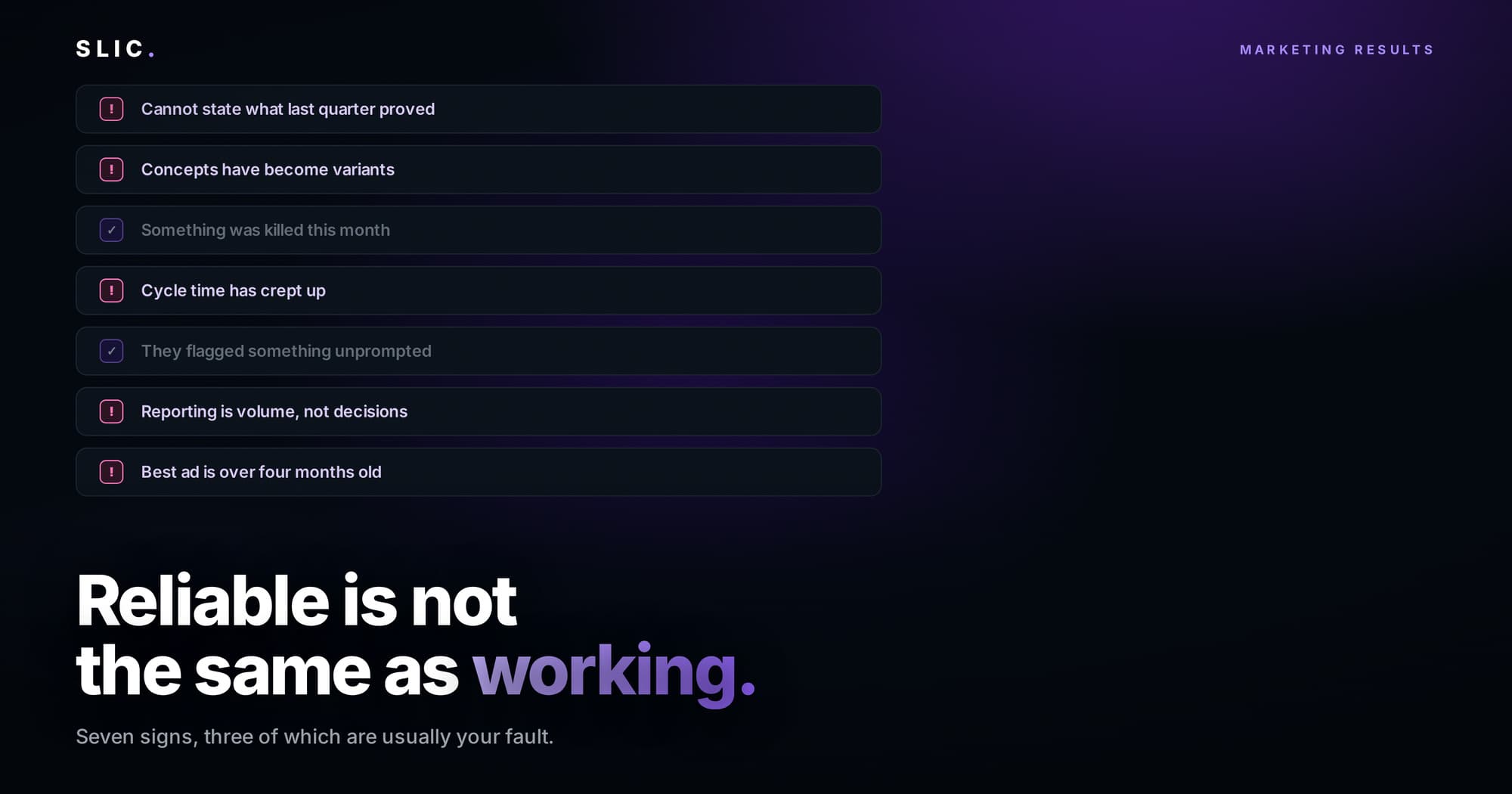 Seven Signs Your Creative Agency Has Stopped Trying